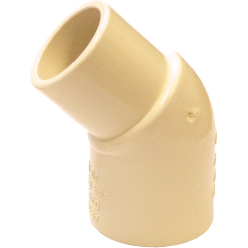 Raccord coude 45° m&acirc;le et femelle Flowguard Gold, Chantepleure x noeud, PVC-C, 1/2" Auto-Cam