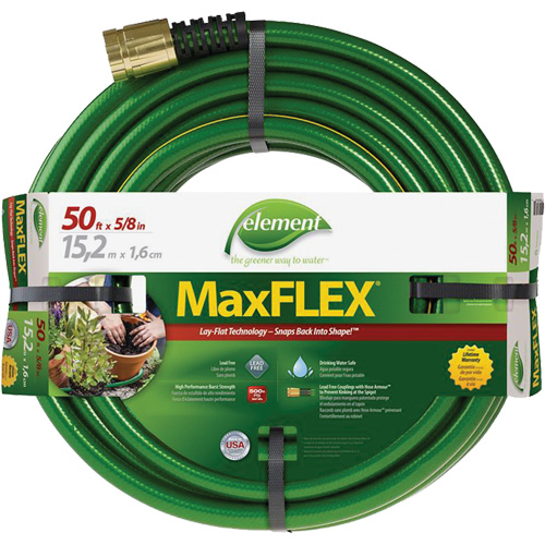 Boyau d'arrosage Element MaxFlex, Copolym&egrave;re, 5/8" dia x 50' Auto-Cam