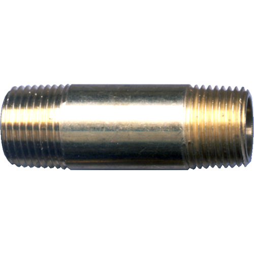 Long Pipe Nipple, Brass, 1/4", NPT x NPT Auto-Cam