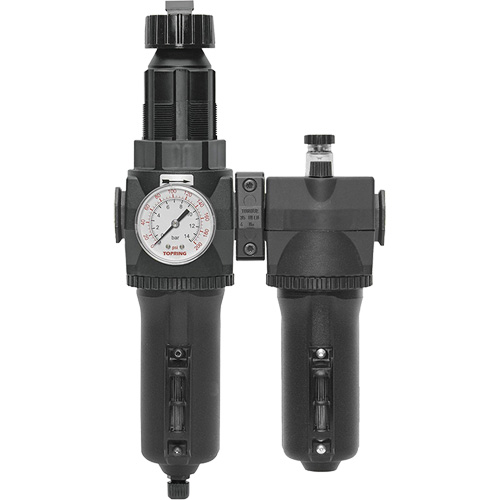 Filtre + r&eacute;gulateur + lubrificateur &agrave; drain manuel avec bol en m&eacute;tal et manom&egrave;tre Modulair 400, 1/2" NPT Auto-Cam