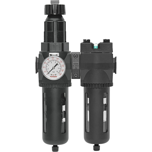 Manual Drain Filter, Regulator & Coalescing Filter with Standard Bowl Modulair 400, 1/4" NPT, 150 PSI, 9.1 fl. oz. Capacity Auto-Cam