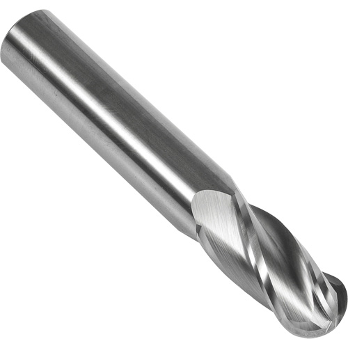 S238 30° Ball Nose End Mill, 1/16" Dia., 1-1/2" L, 4 Flutes, 1/8" Shank, Carbide Auto-Cam