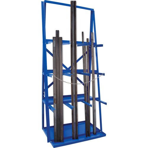 Bar Storage Rack, Vertical, 3 Levels, 36" W x 24" D x 84" H, 3000 lbs. Cap. Auto-Cam