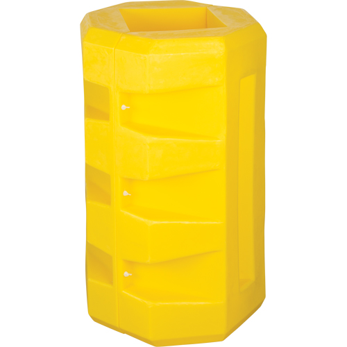 Column Protectors, 8-1/4" x 10-1/4" Inside Opening, 23-1/2" L x 23-1/2" W x 39-1/2" H, Yellow Auto-Cam