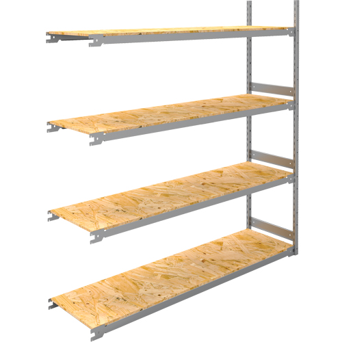 Wide Span Record Storage Shelving, Steel, 4 Shelves, 72" W x 18" D x 84" H, Add-On Kit Auto-Cam