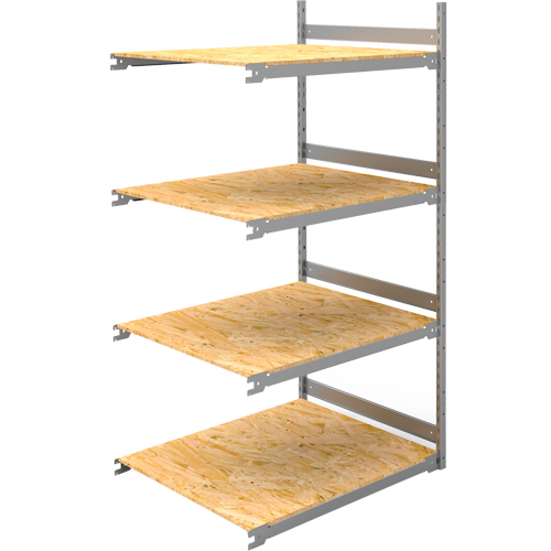Wide Span Record Storage Shelving, Steel, 4 Shelves, 42" W x 32" D x 84" H, Add-On Kit Auto-Cam