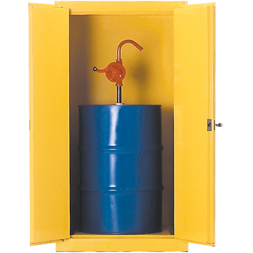 Drum Safety Cabinets, 55 US gal. Cap., Yellow Auto-Cam