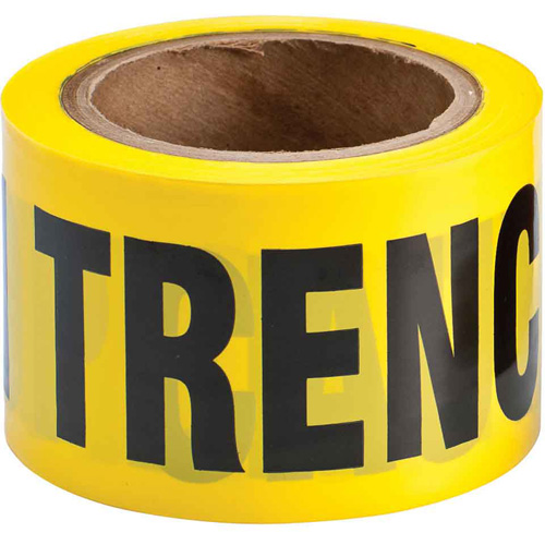 Ruban pour barricade, Anglais, 3" la x 200' lo, 3 mils, Noir sur jaune Auto-Cam