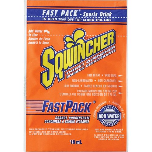 Sqwincher&reg; Rehydration Drink Fast Pack&reg;, Single Serve, Orange Auto-Cam
