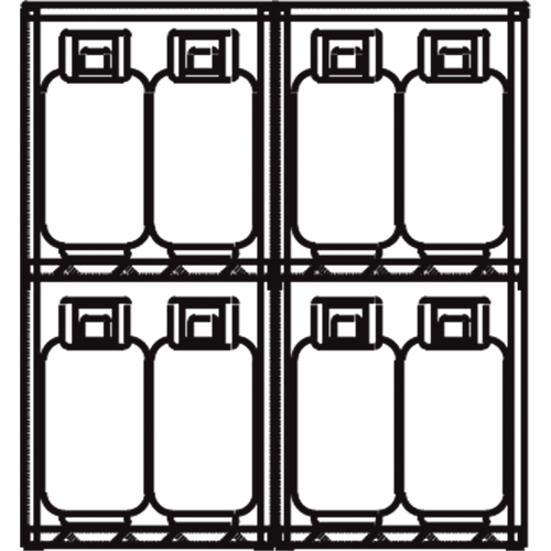 Armoires en aluminium pour bouteilles GPL, nbre de bouteilles: 16, 60" , 32" , 65" , Argent Auto-Cam