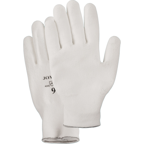 Gants enduit &agrave; paume tricot&eacute;e blanc, Taille Petit/7, Rev&ecirc;tement Polyur&eacute;thane, Enveloppe en PEHP, EN 388 niveau 2 Auto-Cam