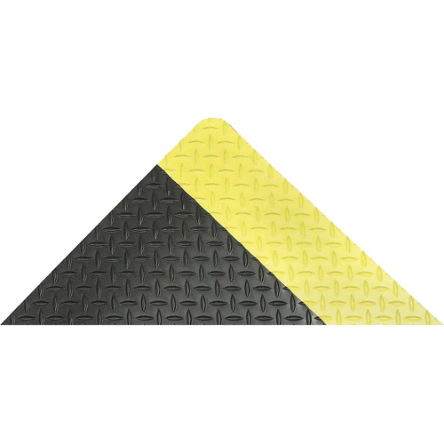 Tapis antifatigue ergonomique Saddle Trax, Losange, 2' x 3' x 1", Noir/Jaune, Vinyle Auto-Cam