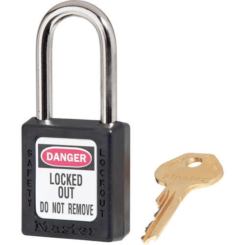 Zenex Padlocks, Safety Padlock, Keyed Different, Thermoplastic, 1-1/2" Width Auto-Cam