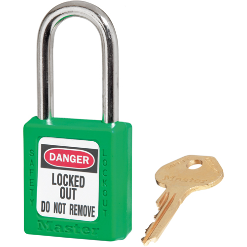 Zenex Padlocks, Safety Padlock, Keyed Different, Thermoplastic, 1-1/2" Width Auto-Cam