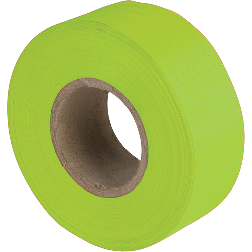 Flagging Tape, 1.1875" W x 150' L, Fluorescent Lime Auto-Cam