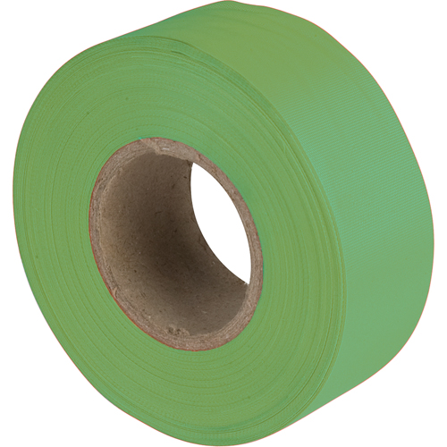 Flagging Tape, 1.1875" W x 150' L, Fluorescent Green Auto-Cam