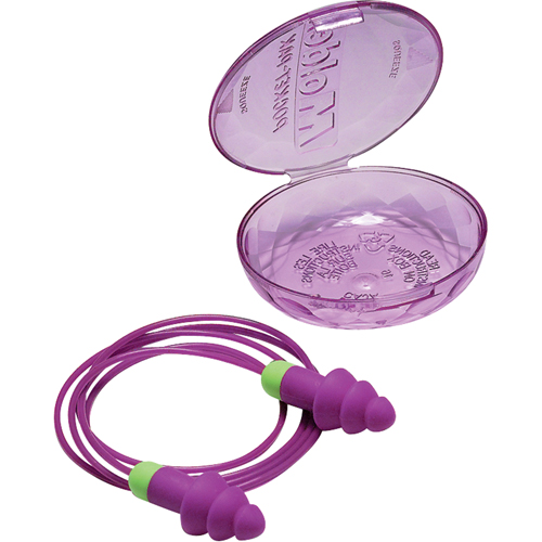 Rockets&reg; Reusable Earplugs, Corded, Bulk - Plastic Case, 27 dB NRR, One-Size Auto-Cam