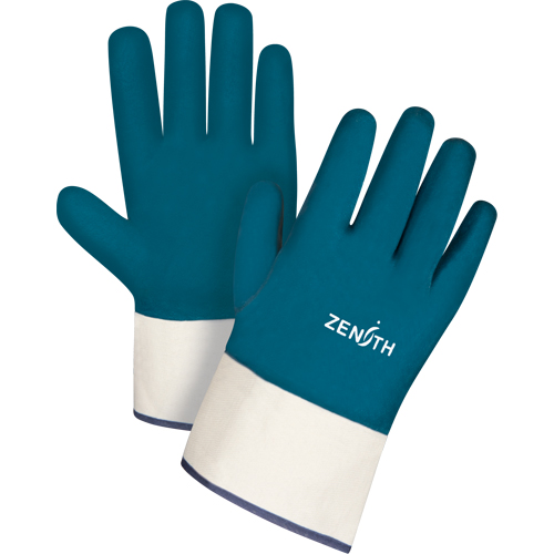 Gants &agrave; poignet de s&eacute;curit&eacute; de poids lourd, 11/2T-Grand, R&ecirc;vetement Nitrile, Enveloppe en Coton Auto-Cam