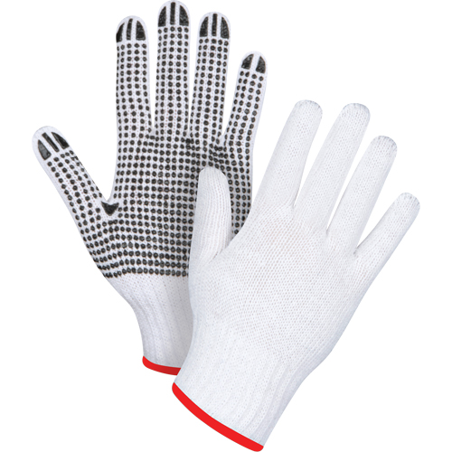 Gants tricot&eacute;s &agrave; pois, Poly/coton, Un c&ocirc;t&eacute;, Calibre 7, Petit Auto-Cam