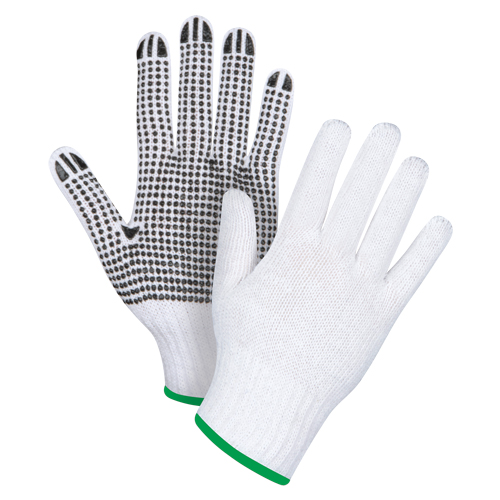 Dotted String Knit Gloves, Poly/Cotton, Single Sided, 7 Gauge, Medium Auto-Cam
