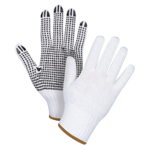Gants tricot&eacute;s &agrave; pois, Poly/coton, Un c&ocirc;t&eacute;, Calibre 7, Grand Auto-Cam