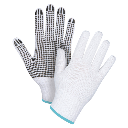 Dotted String Knit Gloves, Poly/Cotton, Single Sided, 7 Gauge, X-Large Auto-Cam