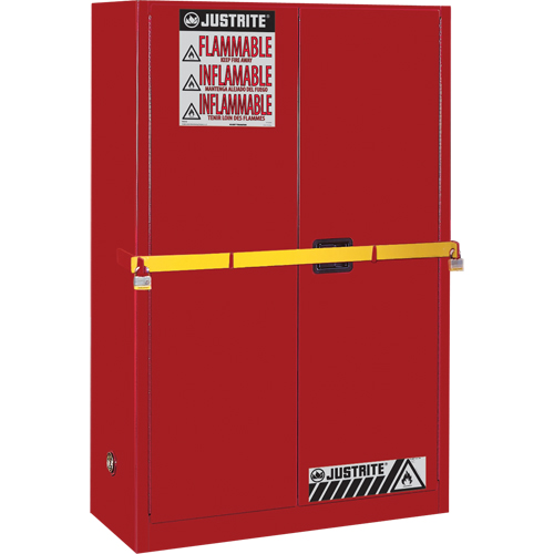 High Security Flammables Safety Cabinet with Steel Bar, 45 gal., 2 Shelves Auto-Cam