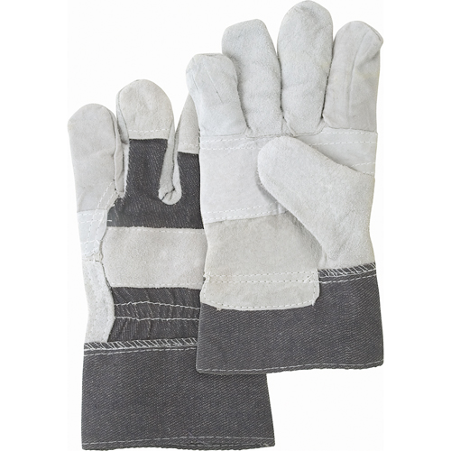 Gants d'ajusteur &agrave; paume renforc&eacute;e d'usage standard, Grand, Paume en Cuir de vache refendu, Doublure en Coton Auto-Cam