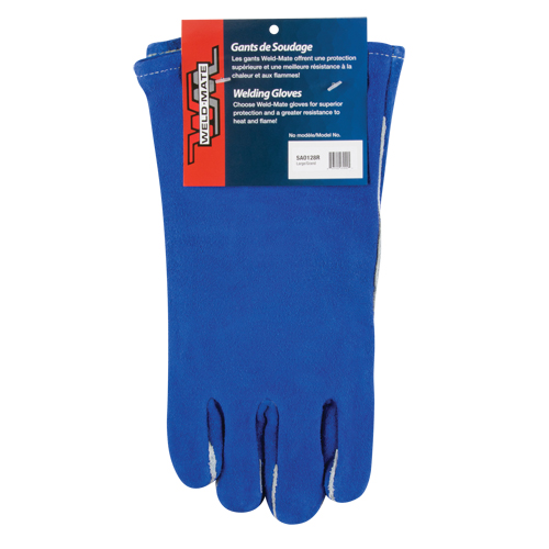 Double Palm & Thumb Welding Gloves, Split Cowhide, Size Large Auto-Cam