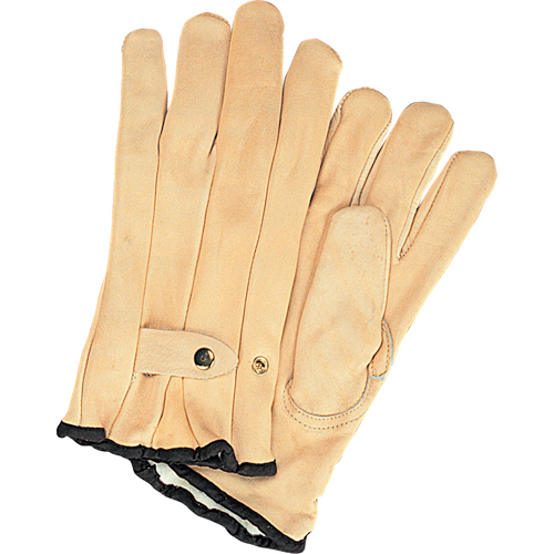 Gants de cordeur doubl&eacute;s pour l'hiver, Petit, Paume Cuir fleur de vache, Doubleure Molleton Auto-Cam
