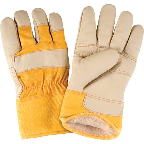 Standard-Duty Winter-Lined Fitters Gloves, 2X-Large, Grain Cowhide Palm, Boa Inner Lining Auto-Cam