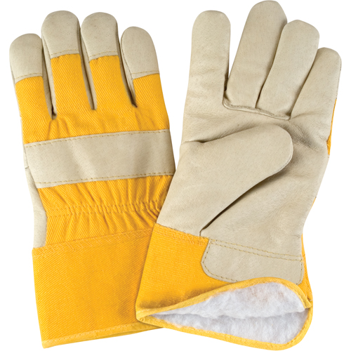 Winter-Lined Fitters Gloves, Large, Grain Pigskin Palm, Boa Inner Lining Auto-Cam