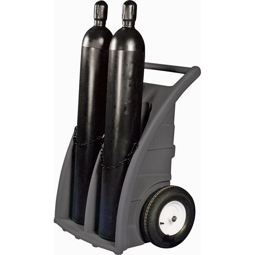 Dual-Cylinder Dollies, Rubber Wheels, 23" W x 12"L Base, 500 lbs. Auto-Cam