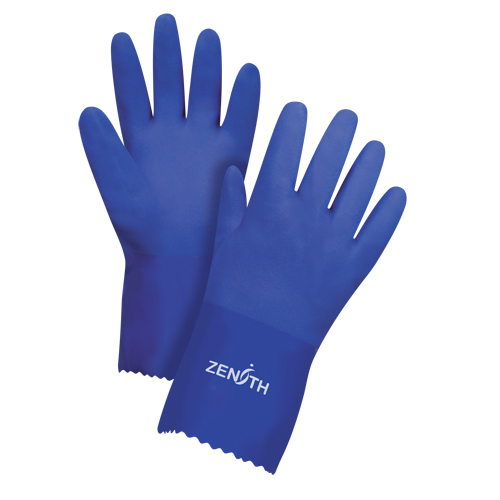 Ultra Flexible Gloves, Size X-Large/10, 12" L, PVC, Interlock Inner Lining, 45-mil Auto-Cam