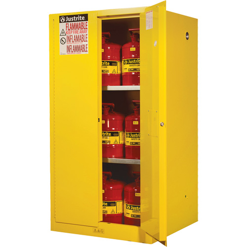 Sure-Grip&reg; Ex Flammable Storage Cabinets, 60 gal., 2 Door, 34" W x 65" H x 34" D Auto-Cam