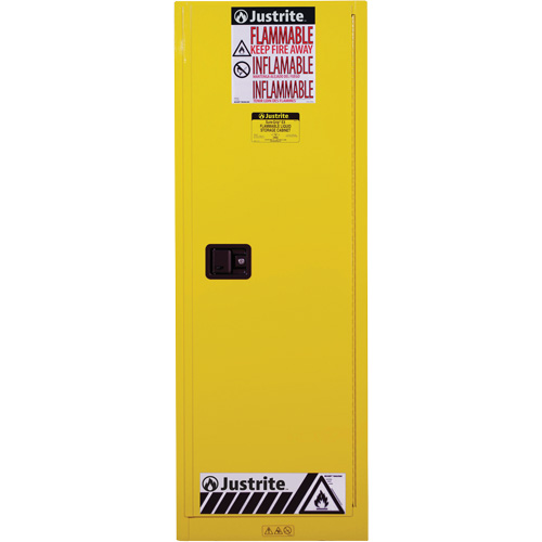 Sure-Grip&reg; EX Slimline Flammable Safety Cabinet, 22 gal., 1 Door, 23.25" W x 65" H x 18" D Auto-Cam