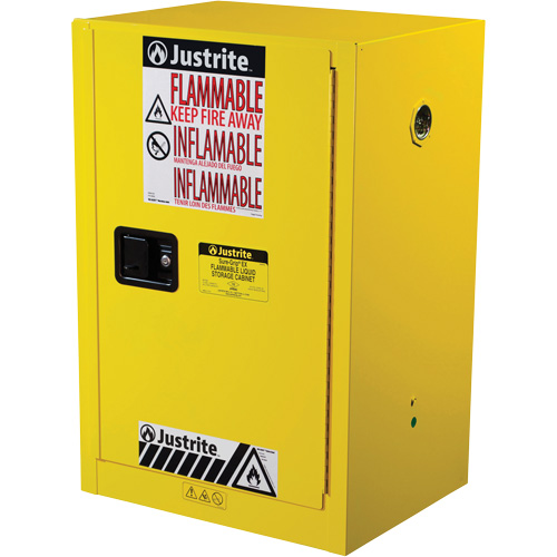 Armoire de s&eacute;curit&eacute; compacte pour produits inflammables EX Sure-Grip, 12 gal., 1 Porte(s), 23,25" La x 35" h x 18" p Auto-Cam