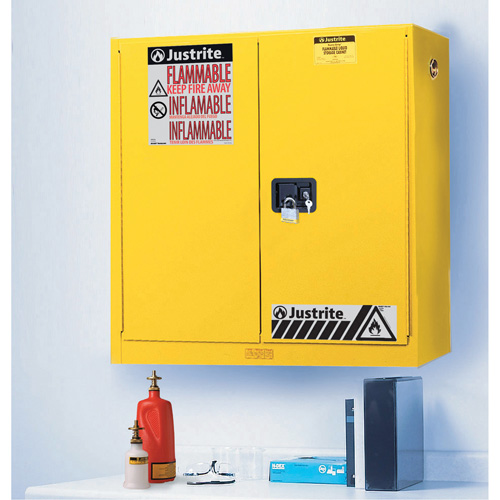 Wall Mount Sure-Grip&reg; Ex Safety Cabinets, 20 gal., 2 Door, 43" W x 44" H x 12" D Auto-Cam