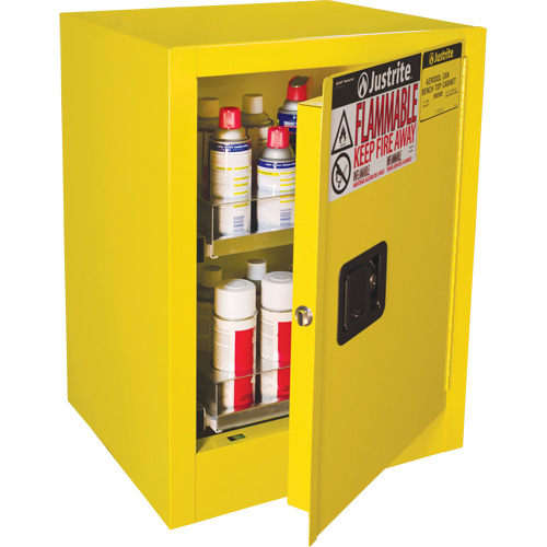 Armoire de s&eacute;curit&eacute; d'&eacute;tabli pour produits inflammables EX Sure-Grip, 24 gal., 1 Porte(s), 21" La x 27" h x 18" p Auto-Cam