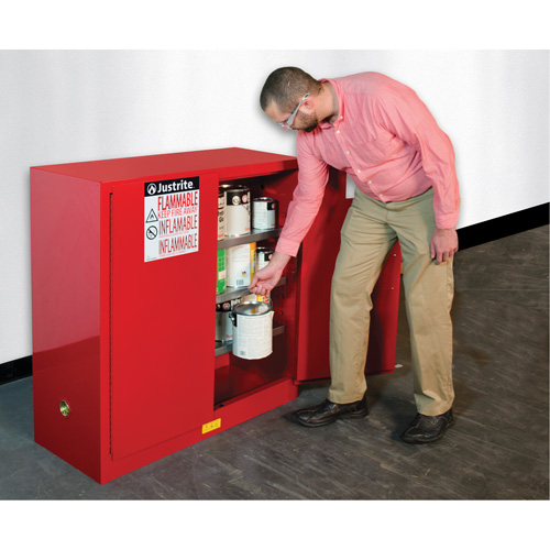 Sure-Grip&reg; EX Combustibles Safety Cabinet for Paint and Ink, 40 gal., 3 Shelves Auto-Cam