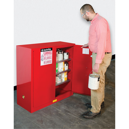 Sure-Grip&reg; EX Combustibles Safety Cabinet for Paint and Ink, 40 gal., 3 Shelves Auto-Cam