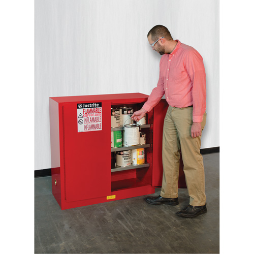 Sure-Grip&reg; EX Combustibles Safety Cabinet for Paint and Ink, 40 gal., 3 Shelves Auto-Cam