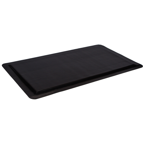 Ergo-Ease Mats, Ribbed, 2' x 10' x 7/8", Black, Rubber/Sponge Auto-Cam