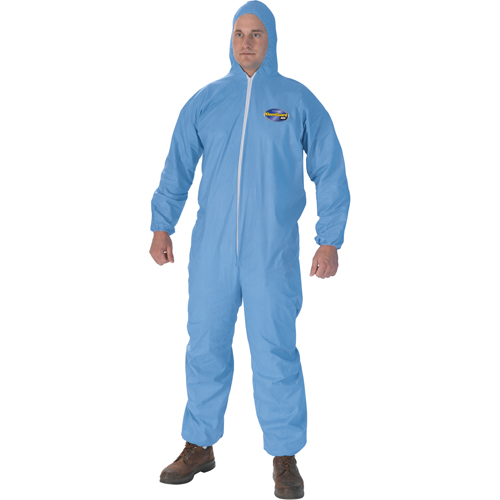 Kleenguard A65 Coveralls, Large, Blue, FR Treated Fabric Auto-Cam
