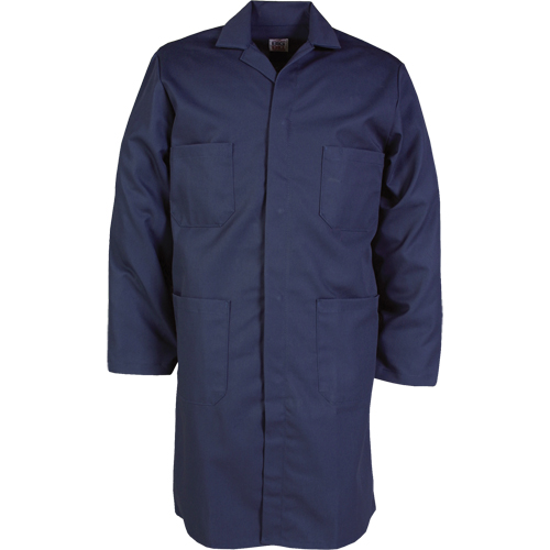 Lab Coat, Poly-Cotton, 46, Navy Blue Auto-Cam