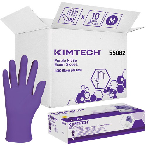 Kimtech Examination Gloves, Medium, Nitrile, 6-mil, Powder-Free, Purple, Class 2 Auto-Cam