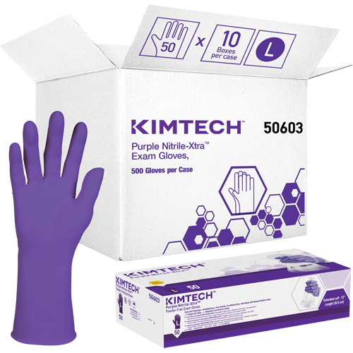 Kimtech Examination Gloves, Large, Nitrile, 6-mil, Powder-Free, Purple, Class 2 Auto-Cam