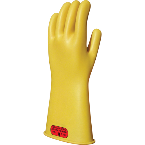 Gants isolants en caoutchouc naturel jaune, ASTM classe 0, Taille 8, 14" lo Auto-Cam