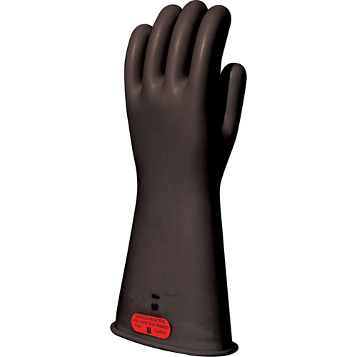 Gants isolants en caoutchouc naturel noir, ASTM classe 0, Taille 8, 14" lo Auto-Cam