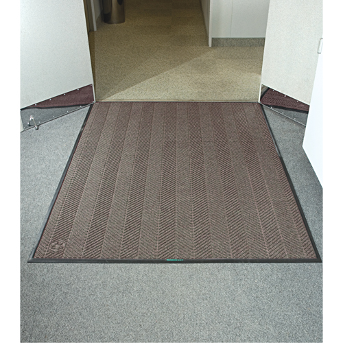 Waterhog&reg; Eco Elite Matting, Wiper/Scraper, 3' x 8' x 3/8", Chestnut Brown Auto-Cam
